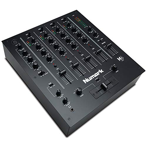 Numark M6USB - Mixer 4 Canali per DJ con Scheda Audio Integrata, EQ a 3 Bande, Ingressi Audio, Ingresso Microfono, Crossfader Sostituibile e Controllo Slope