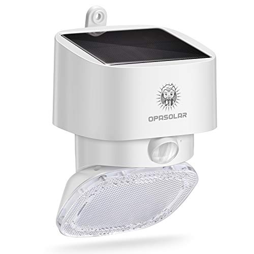 Opasolar Faro Led a Energia Solare 2000LM da Esterno, Sicurezza Famiglia, Sensore Movimento Wireless PIR Grandangolo 120, IP65 Impermeabile, Luci Porta Ingresso Facili da Installare, Giardino, Garage