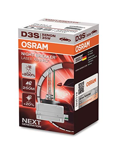 OSRAM XENARC NIGHT BREAKER LASER D3S, +200% di luce, bulbo HID allo xeno, lampada a scarica, 66340XNL, astuccio (1 lampada)