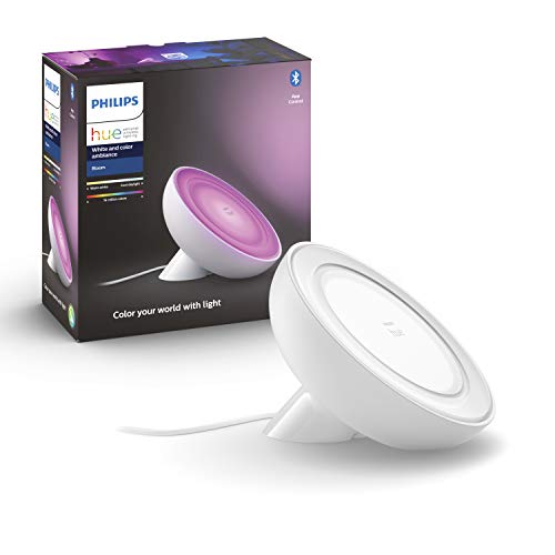 Philips Hue White And Color Bloom Lampada da Tavolo Smart, con Bluetooth, LED Integrato 7 W, Bianco