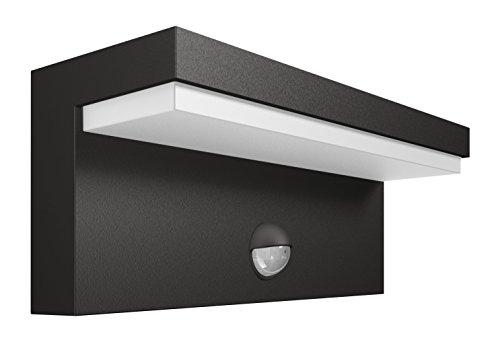 Philips Lighting Bustan Lampada da Parete da Esterno, LED, con Sensore di Movimento, 2700 K, Grigio Scuro