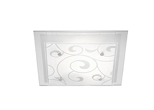 Plafoniera da soffitto per camera da letto, E27, vetro satinato, decorazione (lampada da corridoio, lampada da soggiorno, corridoio, rettangolare, 33,5 cm)