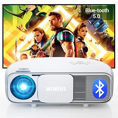 Proiettore, Bluetooth 7200 lumen Nativa 1920x1080P Full HD, WiMiUS S4 Home Cinema Videoproiettore LED, AC3 & 4K supportato, 300” Schermo Gigante, per Fire TV Stick, PS4, PC, iPhone, tablet, DVD