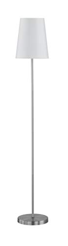 Promozione by WOFI - Lampada da terra serie Fynn; 150 cm; diametro 25 cm; metallo; 60W; E27, 25 x 25 x 150 cm, bianco, E27 60 wattsW, metallo;tessuto