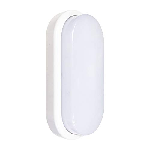 SIGMALED LIGHTING PLAFONIERA LED CON SENSORE DI MOVIMENTO NOTTURNO IP54 12W (=80W), Plafoniera soffitto e a parete ovale, luce bianca calda 4500K, 800 lumen, Classe di efficienza energetica A+