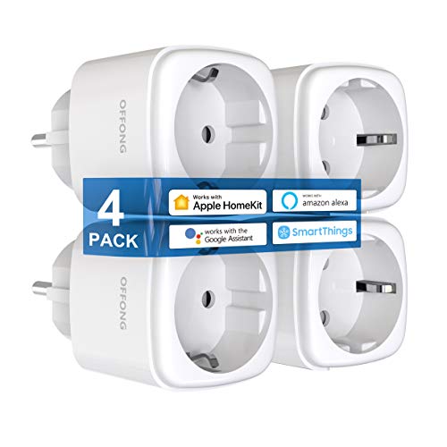 Smart Plug Homekit 4 Pack Supporto per Apple HomeKit, Apple Siri, Alexa, Google Assistent, Tuya Smart, SmartThings & App, Timer & programmato, nessun hub richiesto, 16 A/3520 W