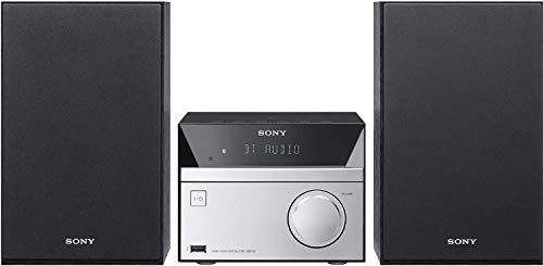 Sony CMT-SBT20B Sistema Hi-Fi, Lettore CD, Radio FM/DAB, USB, NFC, Bluetooth, 12W, Nero/Argento