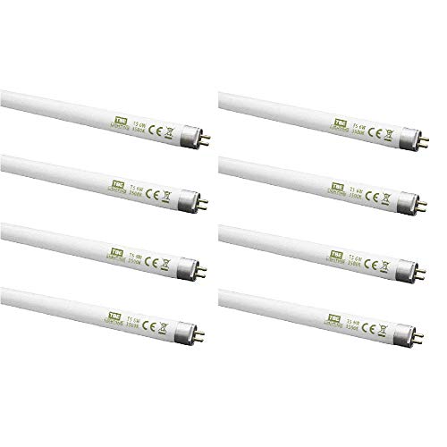 TBE Lighting T5 - Lampade fluorescenti da 6 W, 225 mm, lampadine CFL, attacco G5 a 2 pin, lampade T5 ad alta efficienza, colore bianco freddo 3500 K (confezione da 8)