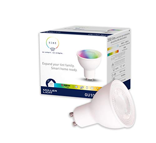 tint di Müller-Licht Lampada a LED GU10, Riflettore, bianco-colore (1800-6500K e RGB), dimmerabile, sostituisce lampadina da 50W in poi, funziona con Alexa