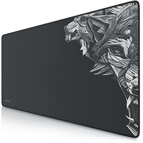TITANWOLF Tappetino Mouse XXL Gaming Mouse Pad XL 900x400 mm - Mousepad Extra Grande Nero - Modello Delta