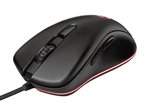 Trust Mouse Gaming GXT 930 Jacx, Illuminazione LED RGB Integrale, USB Plug & Play, con Filo, 6400 DPI, 6 Pulsanti Programmabili, Ergonomico, per PC/Computer/Mac, Nero