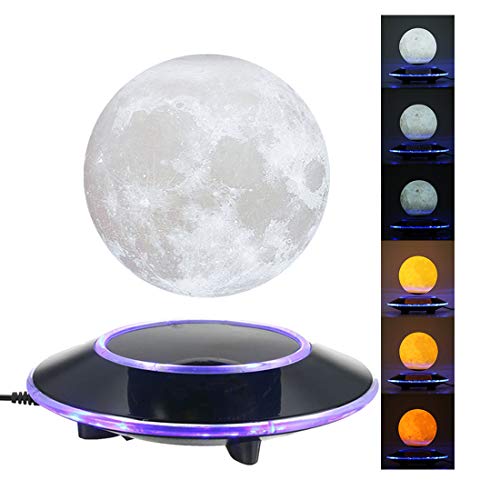 VGAzer luce di luna levitante magnetica lampada fluttuante nell'aria liberamente con gradiente luce calda e bianca a LED per la decorazione di casa o ufficio, regali unici, luce notturna