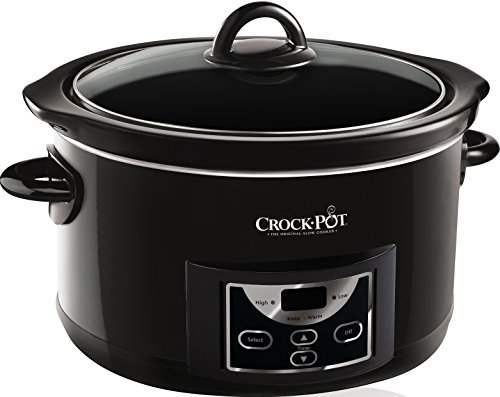 Crock-Pot Slow Cooker Pentola per Cottura Lenta, Capienza 4.7 Litri, Adatta fino a 6 Persone, 230 W, Digitale, Programmabile, Nero