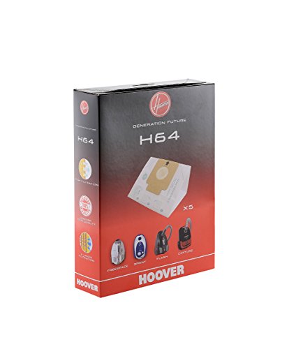 Hoover Sacchetto Carta H64 per cilindri Freespace, Sprint, Flash, 2.3 Litri, 0 Decibel, Bianco
