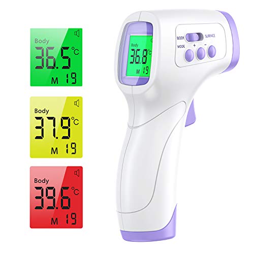 IDOIT Termometro Professionale Termometro febbre infrarossi a distanza Termometro digitale frontale Memoria 99 letture per Adulti Neonati Bambini
