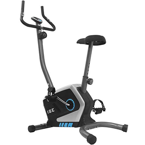 ISE Cyclette Magnetica Fitness,8 kg Massa d'Inerzia,Sensori delle Pulsazioni Integrati,Schermo LCD,8 Livelli di Resistenza,Supersilenzioso,Peso Utente Fino a 120 kg,SY-8801