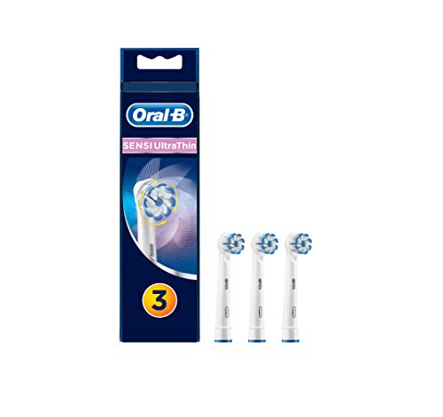 Oral-B Sensi UltraThin Testine di Ricambio per Spazzolino Elettrico Ricaricabile in Confezione da 3, per Una Pulizia Accurata e Migliore Protezione delle Gengive, Versione Vecchia