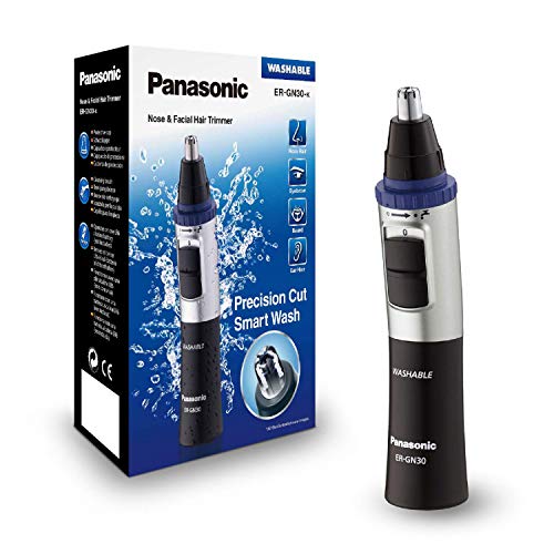 Panasonic ER-GN30-K503 Rifinitore di Precisione per Naso, Orecchie e Sopracciglia, Tagliapeli Resistente all'Acqua, Nero
