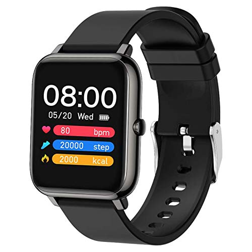 Popglory Smartwatch Orologio Fitness Uomo Donna Smart Watch con Saturimetro (SpO2)/Misuratore Pressione/Cardiofrequenzimetro Impermeabile IP67 Orologio Sportivo con Notifiche Messaggi per Android iOS