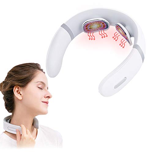 Portatile 3D Massaggiatore Cervicale,Massaggiatore per Collo Intelligente con funzione di riscaldamento allevia il dolore，Fisioterapia Elettromagnetica Profonda,per Uso Domestico in Ufficio