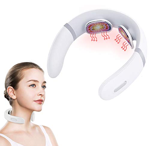 Portatile 3D Massaggiatore Cervicale,Massaggiatore per Collo Intelligente con funzione di riscaldamento allevia il dolore，Fisioterapia Elettromagnetica Profonda,per Uso Domestico in Ufficio