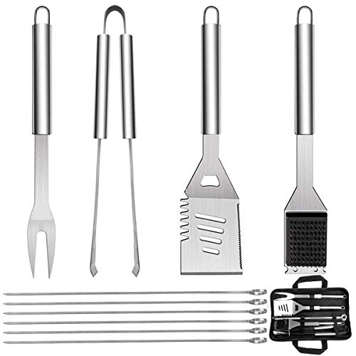 Bricoutlet Set 6 Utensili Per Barbecue In Acciaio Inox - Con Valigetta, Forchettone, Pinza, Spazzole E Palettina