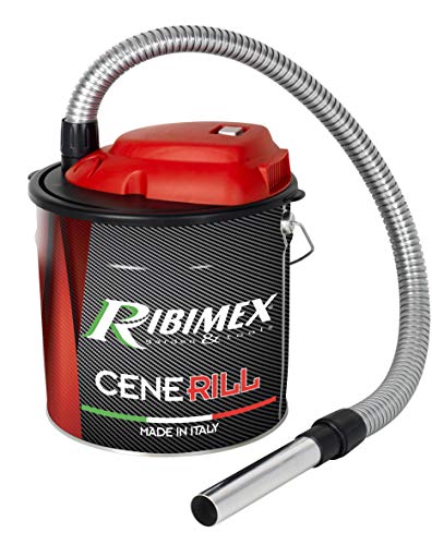 RIBIMEX PRCEN001, Cenerill Aspiracenere elettrico 1000 W, 18 L filtro intercambiabile con leva di riarmo