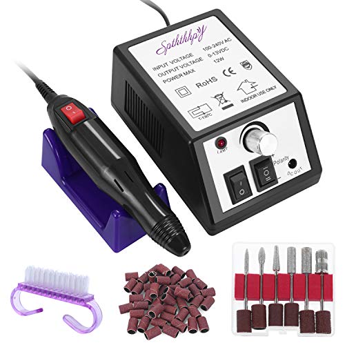 SPTHTHHPY Limetta Elettrica per Unghie Professionale, Macchina per Manicure Pedicure Kit perLimare Unghia, Portatile Elettronica Limetta Drill Acrilica (20000RPM)