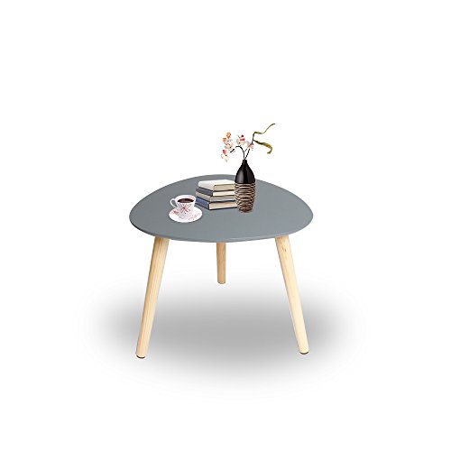 Happy Home Products Tavolino con i Piedini di Legno Moderno Tavolino Decorativo per Soggiorno Balcone e Ufficio(Grigio-L40 x W40 x H40 cm)