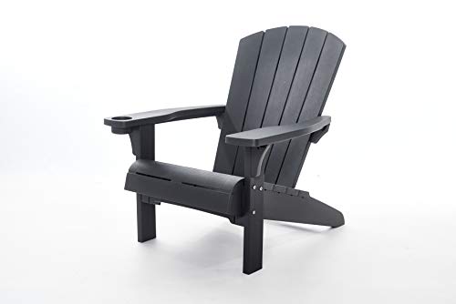 Keter 247060 Elegante sedia a sdraio Mountain con finitura effetto legno, Grafite