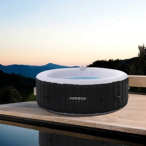 Arebos - Vasca ROME idromassaggio gonfiabile per interni ed esterni | 6 persone | rotonda | 1000 litri