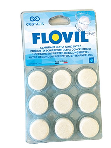 Flovil MD9295 Flocculante in Pastiglie Super Concentrato ad Alta Prestazione, Bianco, 14x2x25 cm