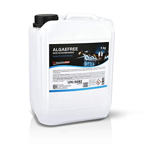 Algaefree Antialghe 5 kg Sanificante Schiarente Azzurrante per Piscina E Spa Non Schiumogeno Linea KLOVERPOOL