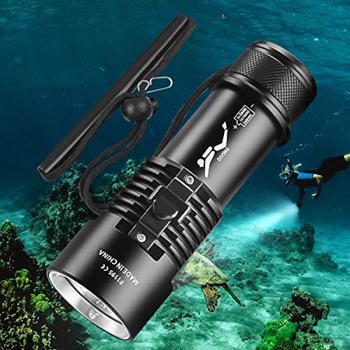 LED Torcia subacquea torcia subacquea XHP70 ricaricabile Super Bright 70M luce subacquea 7000 Lumen IPX8 impermeabile 3 modalità per immersioni subacquee sport snorkeling + 18650 batteria e caricatore