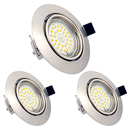 YYZB Faretti LED da Incasso Orientabili e Dimmerabili, Set da 3 Lampadine GU10 6W, Luce calda 3000K, 230V, IP23 Faretti da interno per Soggiorno Cucina Bagno